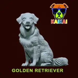 Golden Retriever model - Golden statue - 3D print