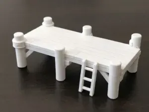 Wooden Pier with Ladder
