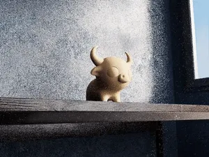 Charming White Highland Cow Figurine - Rustic Charm