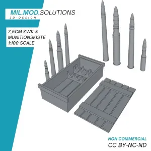 7,5 KwK Munitionskiste & Munition WW2
