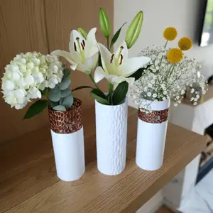 Voronoi Flower Vase Set of 3 Contemporary Organic designs