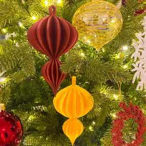 Ribbed Finial Christmas Tree Ornament – Modern Design 2 of 2