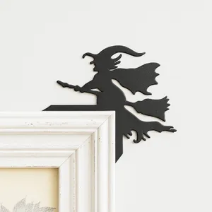 Halloween Door Corner Decor, Flying Witch Shaped
