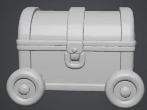 带轮子藏宝箱3d模型