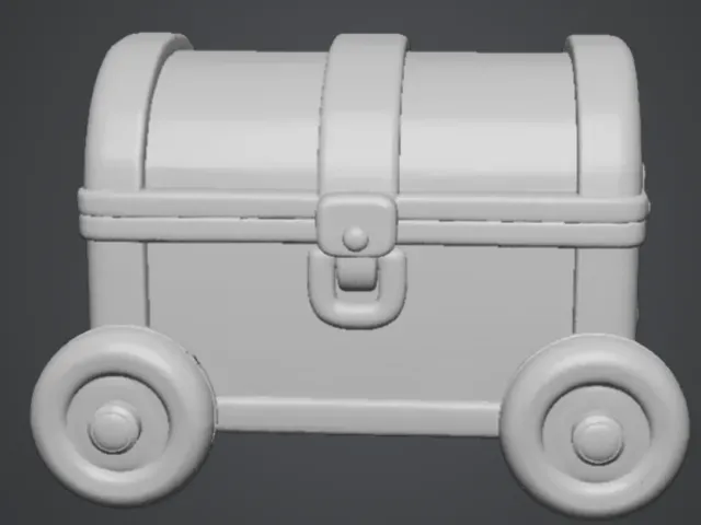 带轮子藏宝箱3d模型