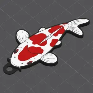 Kohaku Koi Keychain / Keyring