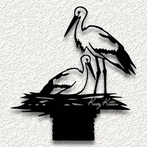 stork crane bird nest WALL ART HOME DECOR