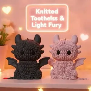 How to train your Dragon Toothless & Light Fury knitted