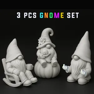 Garden Gnome Figures, 3 pcs.