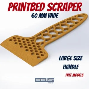 Printbed scraper, putty knife, L 60mm, honeycomb design