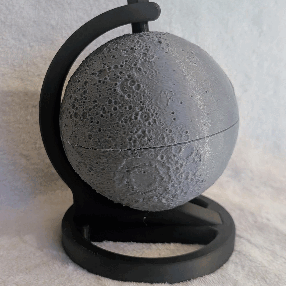 Moon Topographic Globe, made using real NASA data