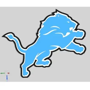 Detroit Lions. Designed in layers for multi-color printing.