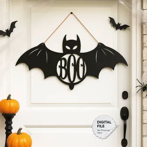 Bat Halloween Sign, Bat 'Boo!', Wall - Door Decoration