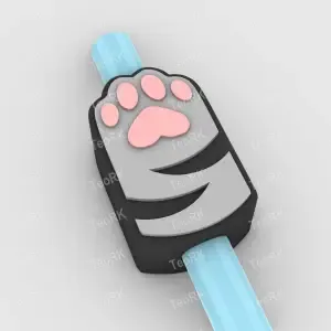 Straw Topper cat hand - stay pawsite