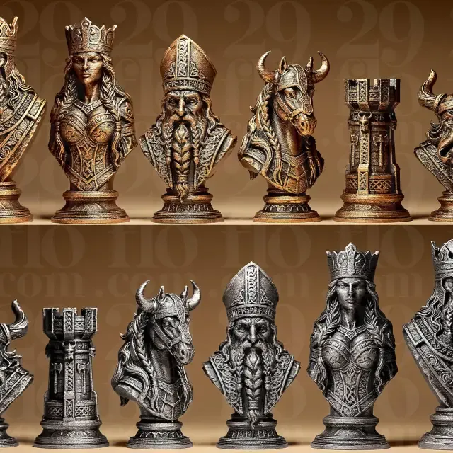 Chess Set Nordic/Viking Stylized