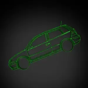 Volkswagen Golf IV 1998 Silhouette Wall Art