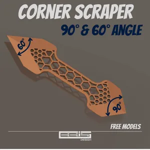 Corner scraper, 90° & 60° angle, dual-ended