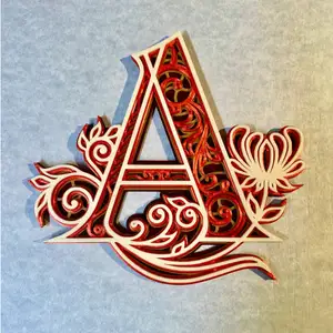 Decorated letters  A-B-C-D  - 1/7