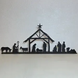 Winter Christmas Nativity Scene - Silhouette Decoration