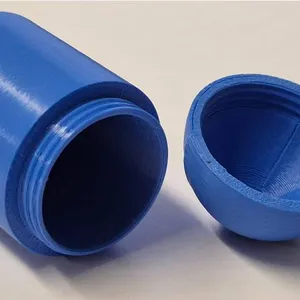 Simple cylindrical container with threaded screw on dome lid