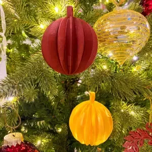 Ribbed Sphere Christmas Tree Ornament – Modern Design
