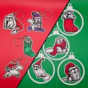 Simon's Cat Christmas Special Keychain - Tree Ornaments