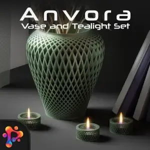 Anvora Vase & Tealight Holder Set by Polymeria