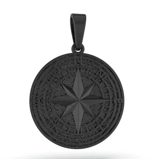 Printable jewelry pendant wind rose STL