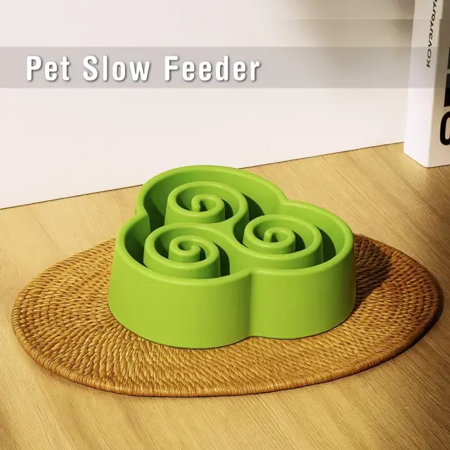 Triskelion Slow Feeder, 3D Dog or Cat Bowl, Safe Food