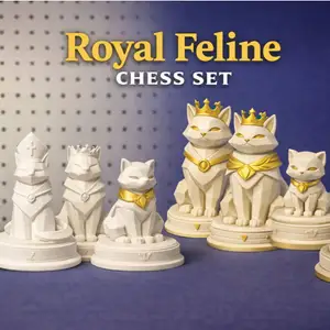 Feline Chess Set Queen - Bishop - Knight - Rook - Pawn