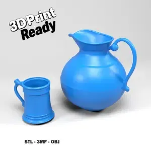 Medieval jug and glass