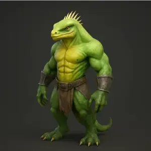 fantasy lizardman D&D tabletop miniature