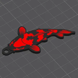 Hi Utsuri Koi Keychain / Keyring