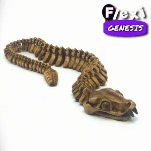 Articulated Flexi Rattle Snake Skeleton – print in place