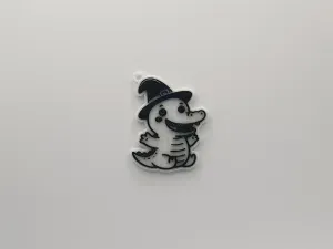 Cute Crocodile with Witch Hat Keychain #1