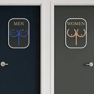 Rest room Toilet bathroom sign men women