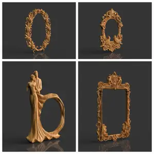 4 models stl Frames with peoples, birds and flowers