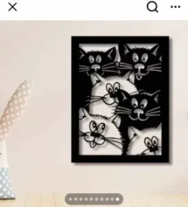 cat family wall art