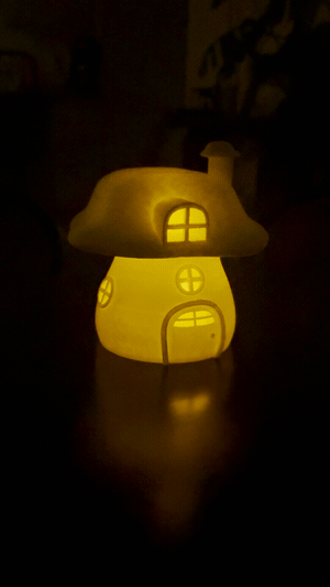 Mushroom Lamp - Tea Light - Fairy House - Halloween