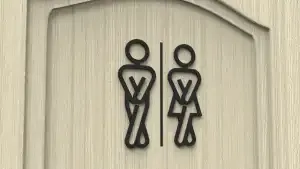 Toilet door sign