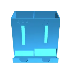 this is a container and dispenser for batteries, AA and AAA
