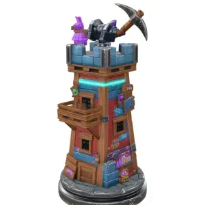 Fortnite themed chess piece rook