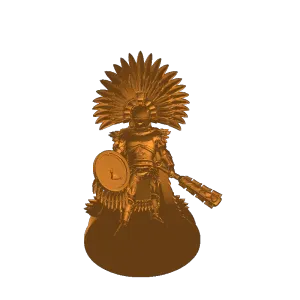 Comandante Guerrero Águila Azteca con Armadura Dorada