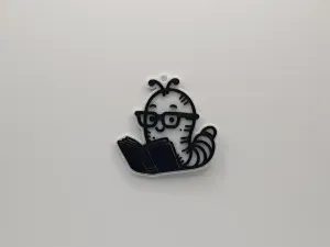 Cute Bookworm Keychain #1