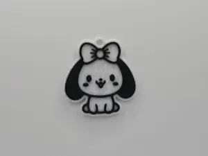 Cute Dog - Puppy with Bowtie Keychain #1