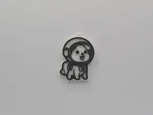 Cute Astronaut Dog Keychain #1