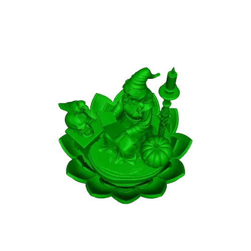 4470 Witch with Skull and Pumpkin Color 3D Model STL DND — Фото 4 из 4