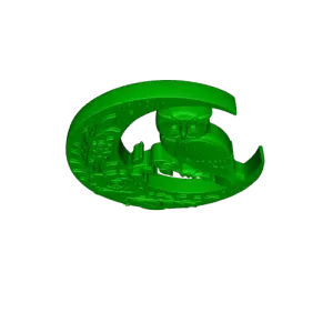 Owl on moon decoration