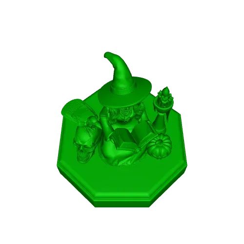 4483 Witch with Skull and Pumpkin Color 3D Model STL DND — Фото 3 из 3