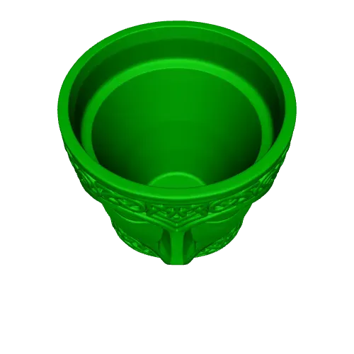 Celtic Face Planter / Decorative Vase with Ornamental Patter — Image 7 of 7